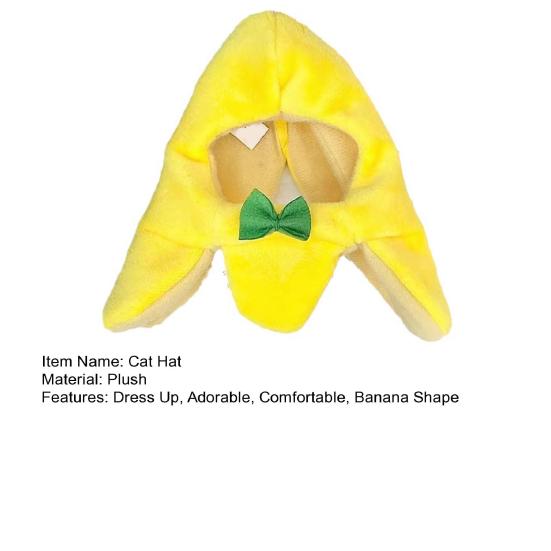 Yousheng Cat Hat Adorable Banana Shape Pet Hat with Bow Stylish Eye-Catching Kitty Headwear Pet Costume Accessory