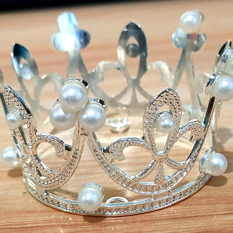 Pearl Crown Bride Cake Topper for Valentine's, Birthday, and Wedding Decor