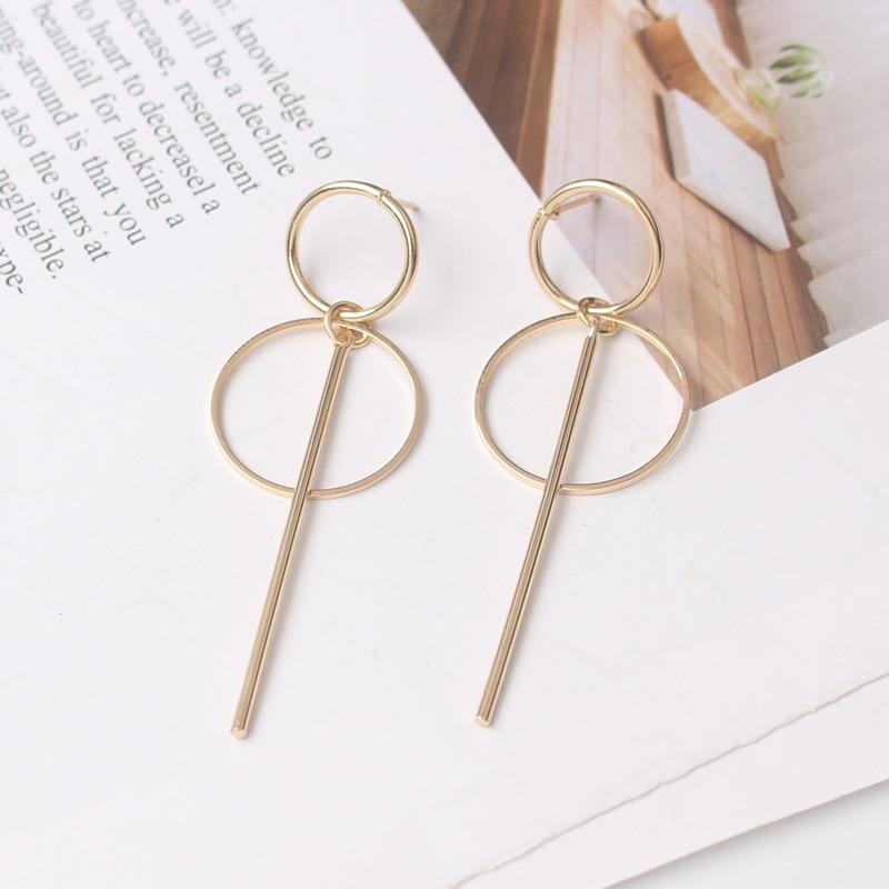 Round Dangle Earrings for Women Punk Personality Hanging Earrings Circle Pendants Drop Earrings Pendientes