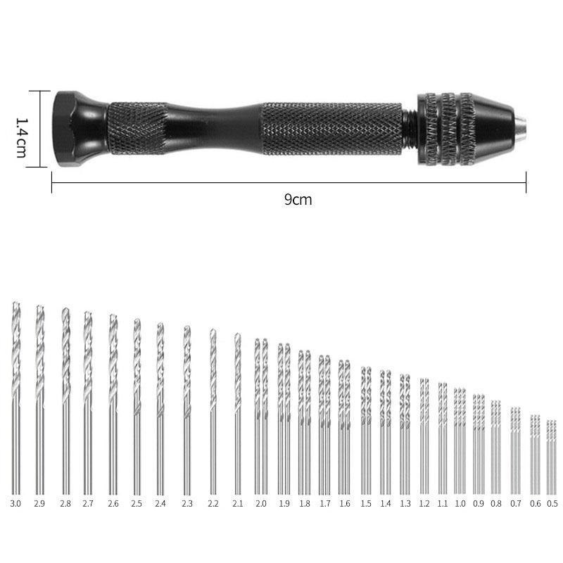 59pcs Pin Vise Hand Drill Bits Set 48pcs Micro Twist Drill Bits And 10pcs PCB Mini Drill Bits For Wood Carving DIY Jewelry