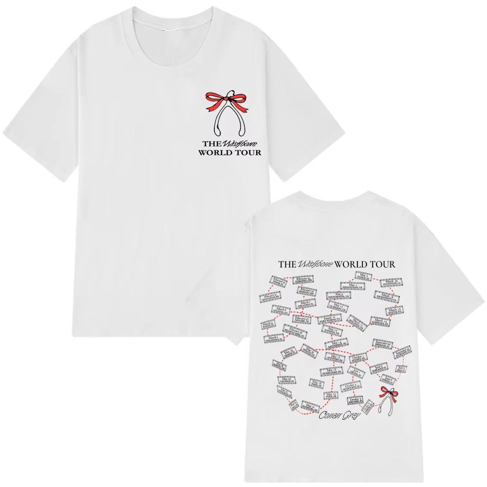Conan Gray Wishbone World Tour Printed Tees Men Women Fashion T-shirts Short-sleeved Loose Cotton Aesthetic Trendy T-shirts
