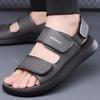 Men's Leather Sandals 2025 Summer Commuter Outdoor Casual Anti-slip Flip-flops Male Fashion Solid Color Designer Sandals Man
