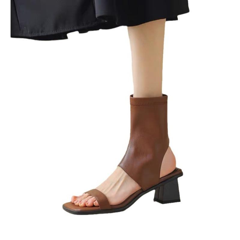 2026 Summer New Korean High Heel Sandals Women's Elastic Boots