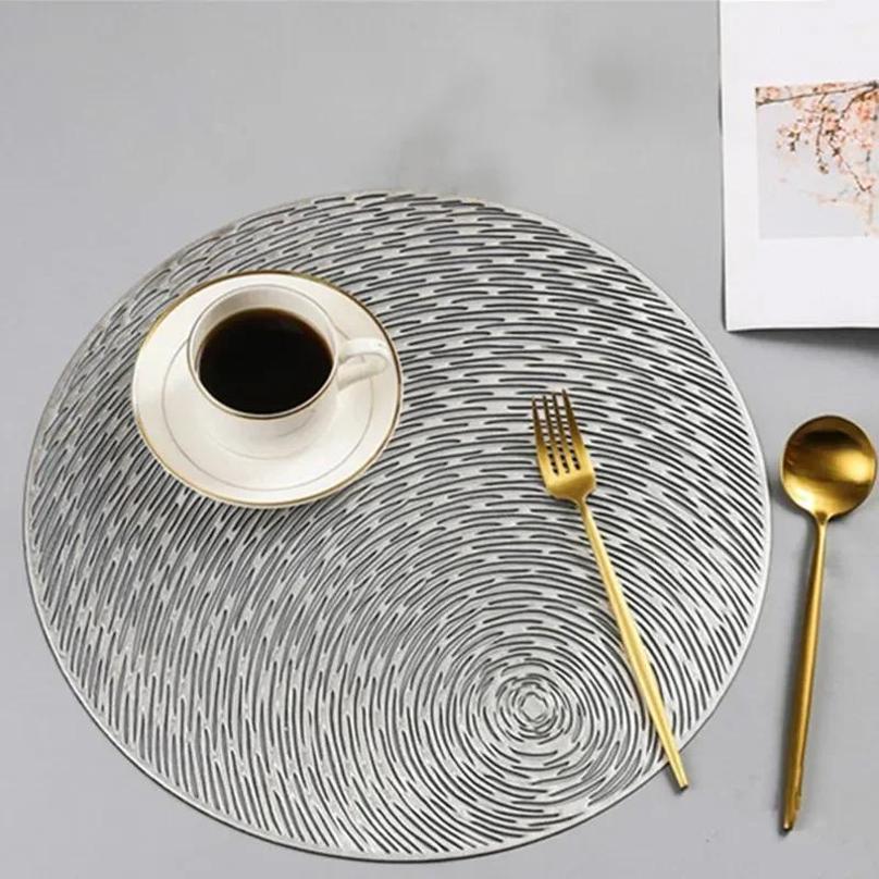 1 Stück Haushaltswaren Tischsets Untersetzer Pad Rund PVC Platzset Matten Hitzebeständig Verschleißfest Rutschfest Tischpad