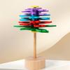 Wooden Rotating Stick Spiral Flower Decompression Stick Wooden Rotating Fun Puzzle Stress Relieving Toy Ornament Spiral Tree