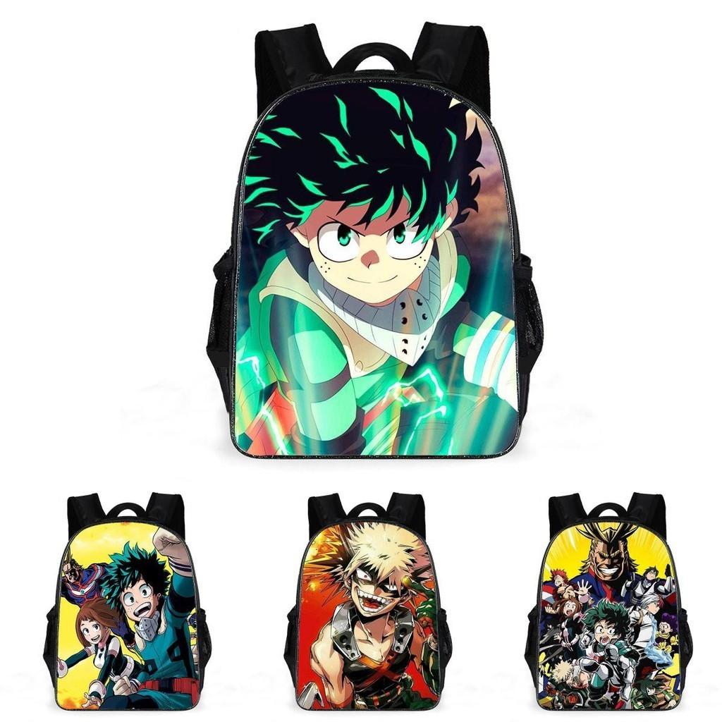 Polyester My Hero Academy Casual Backpack For Outdoor Travel Adjustable Strap And Spacious Design