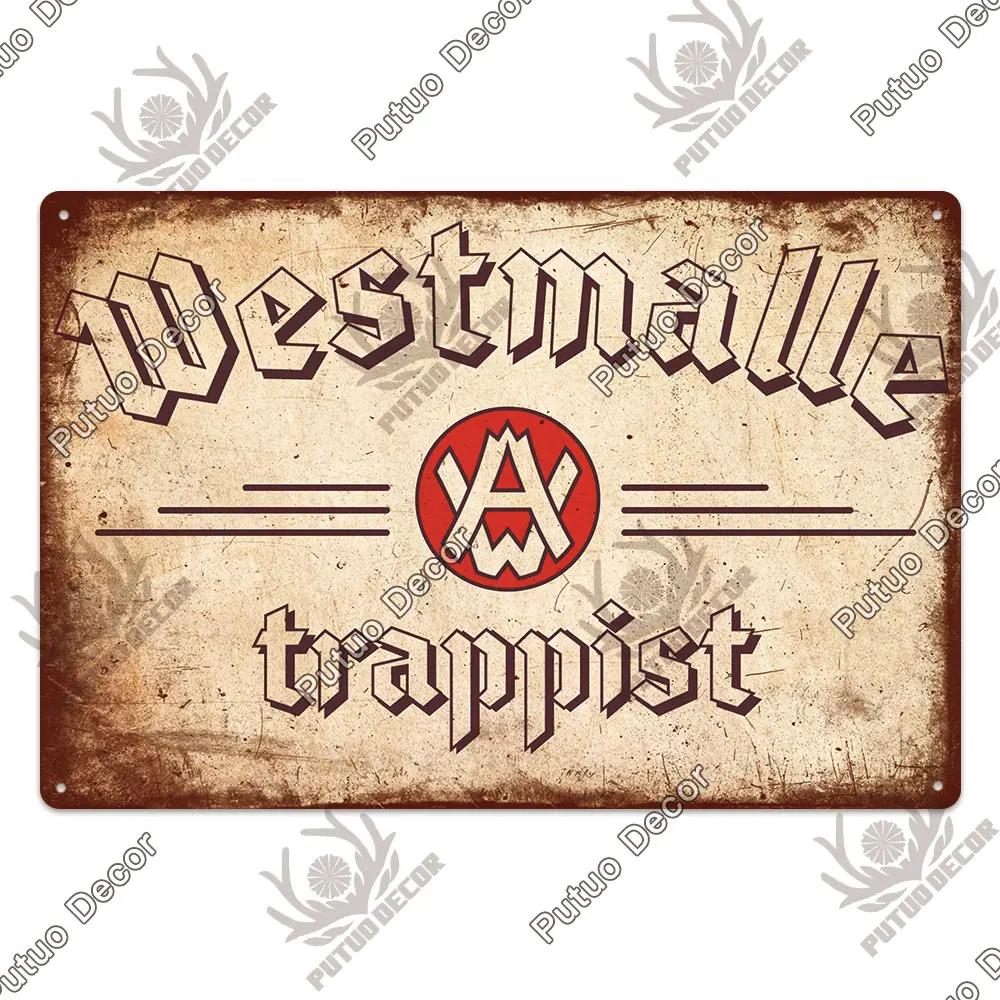 Putuo Decor Belgium Beer Plaque Metal Vintage Tin Sign Metal Sign Decorative Plaque Wall Decor Pub Bar Man Cave Club Decoration