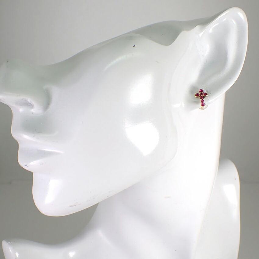 [New] 750 Ruby Cross Earrings [s1-24]