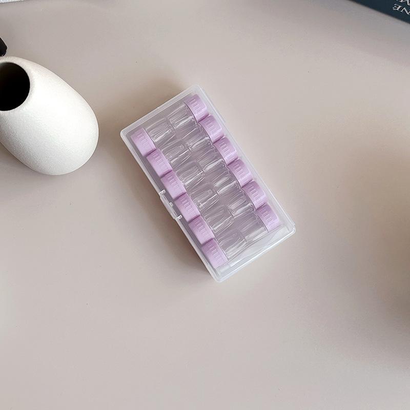 Transparenter Kontaktlinsenbehälter Zylindrischer Hartfarbiger Kontaktlinsenbehälter Begleitbehälter 6er-Set