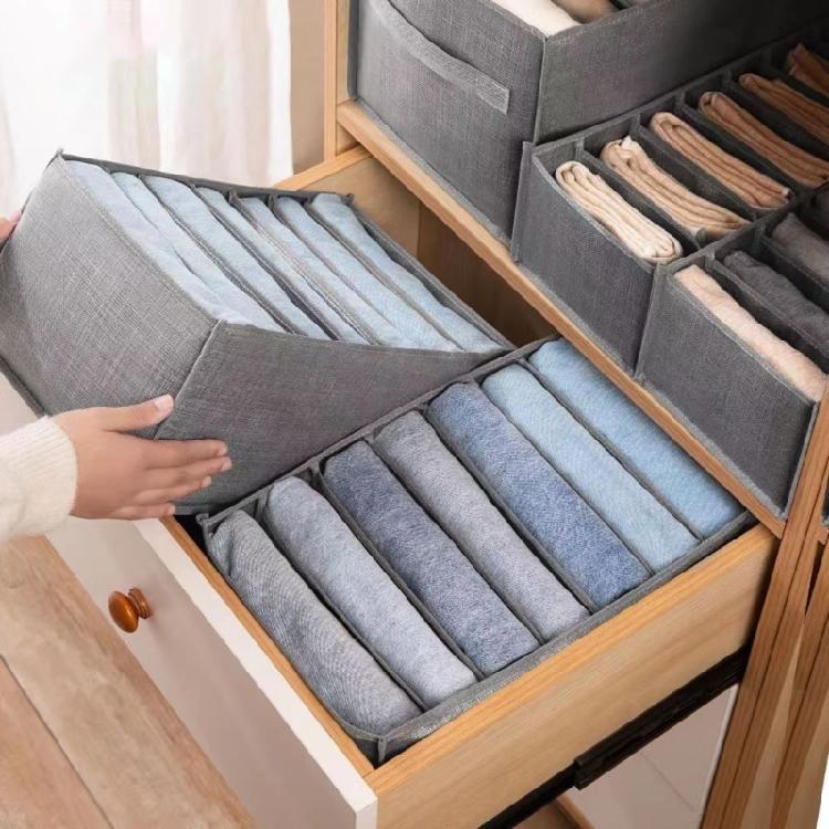 4 Pieces Large Capacity Holding Boxes With 9 Partitions Soft pliable Design For Bedroom And Cabinet
