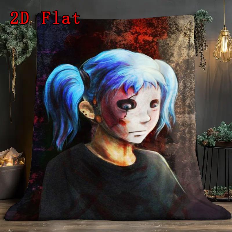 Sally Face 2D Flat Pattern Flannel Blanket High Quality All Seasons Warmth and Comfort Perfect for Christmas Gifts.