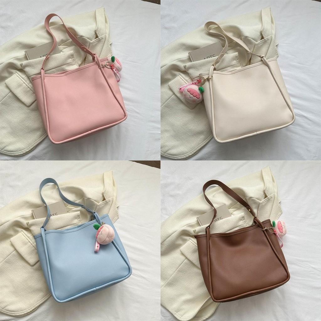 Stylish Pink Pu Tote Bag For Women Perfect For Casual Autumn Commute With Large Capacity