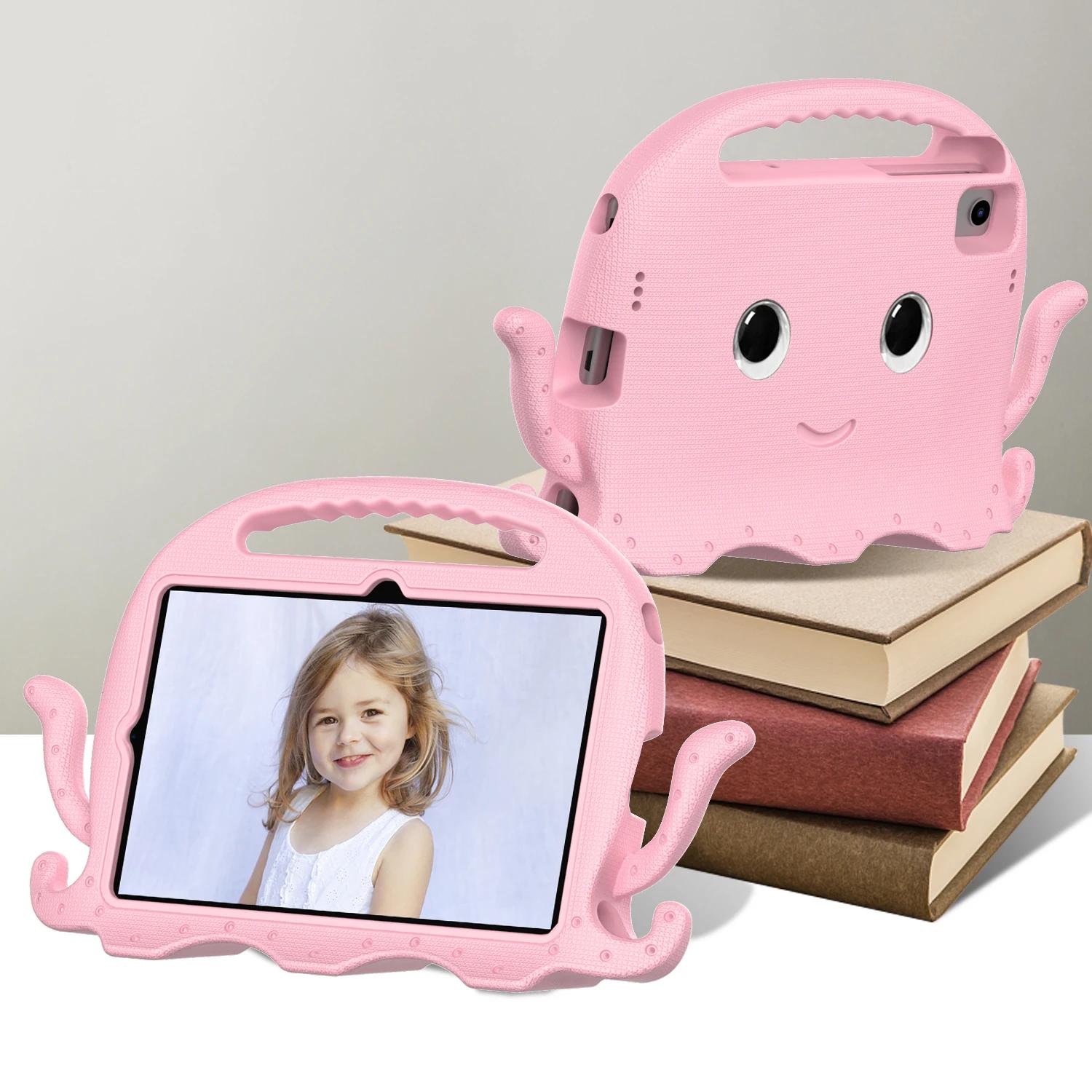Étui EVA pour Enfants pour Samsung Galaxy Tab S6 lite 10.4 SM-P610 P613 P620 Poulpes Dessin Animé Housse de Tablette pour TAB S6 Lite 10.4 Tab S6Lite 10.4 P620 rose