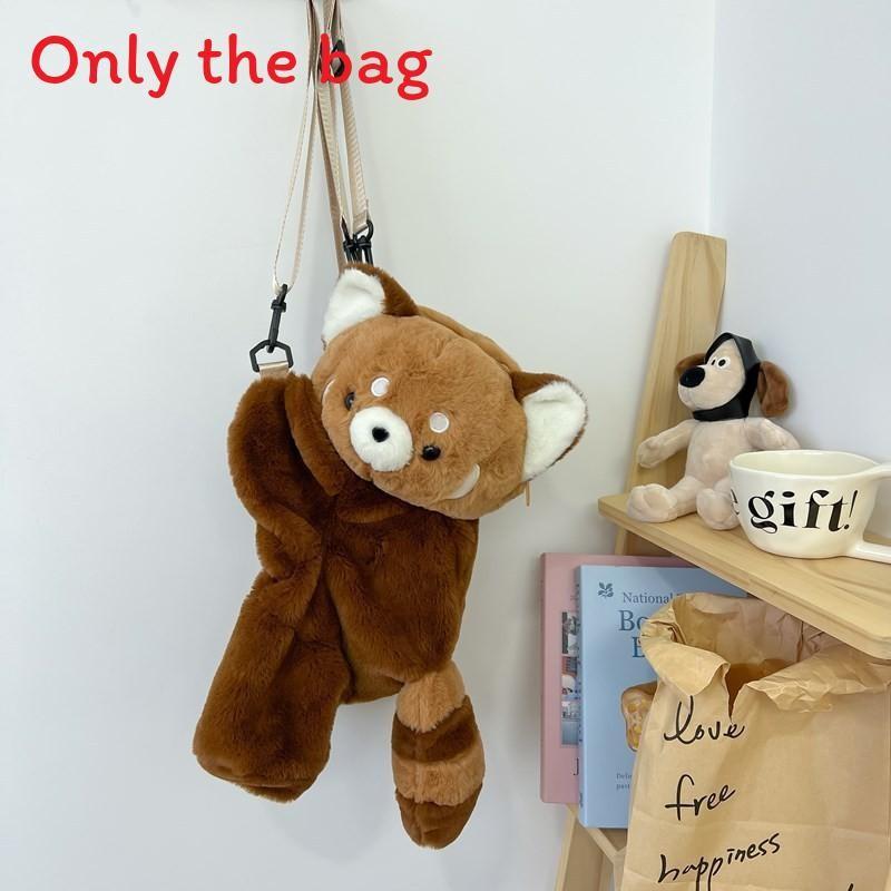 Plush Backpack Panda With Lightweight Design Butterfly Knot Lamb Messenger Bag