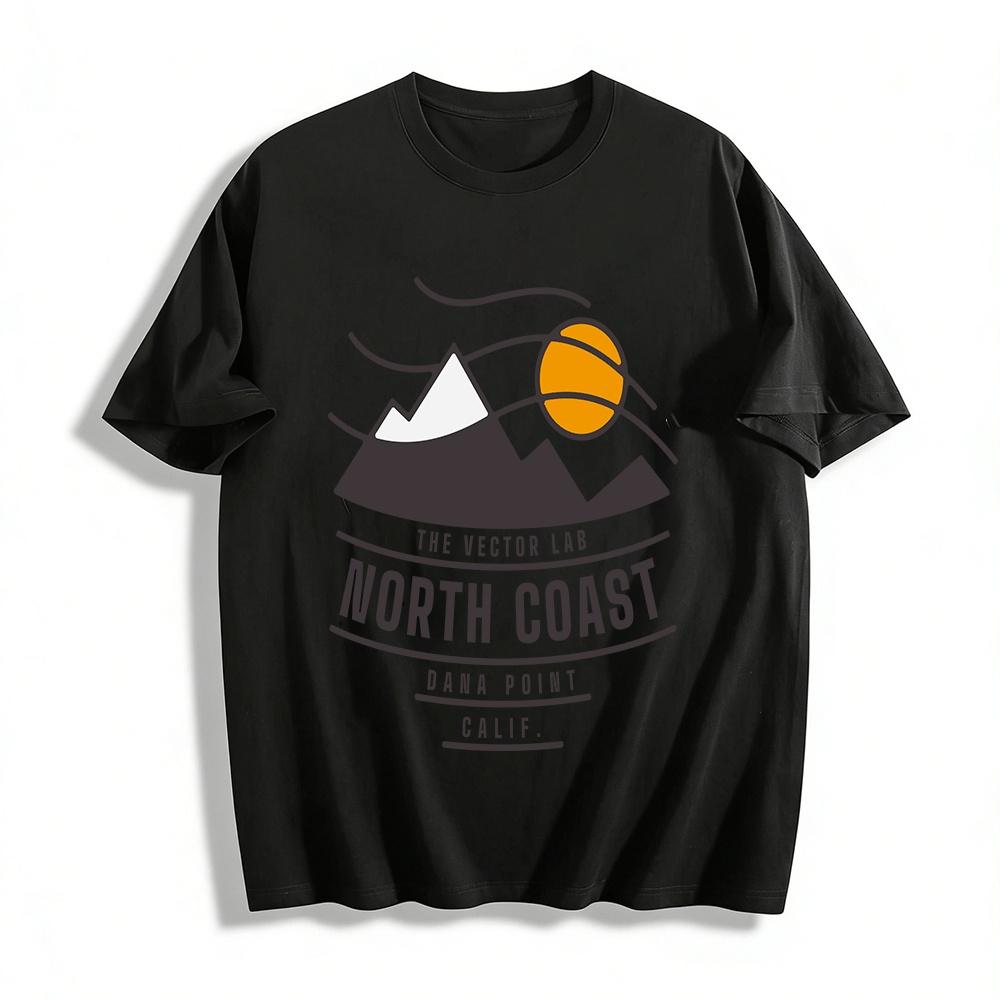 North Coast Dana Point Calif Mountain Graphic Casual Tee Pure cotton T-shirt XXS