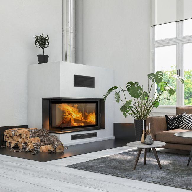 Smart Steel Fireplace KRATKI MBM Left 10 kW Ø 200 MSK