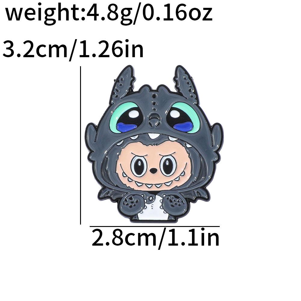 Creative Personality Labub Metal Badge Cute Rabbit Alloy Brooch Pin Decoration