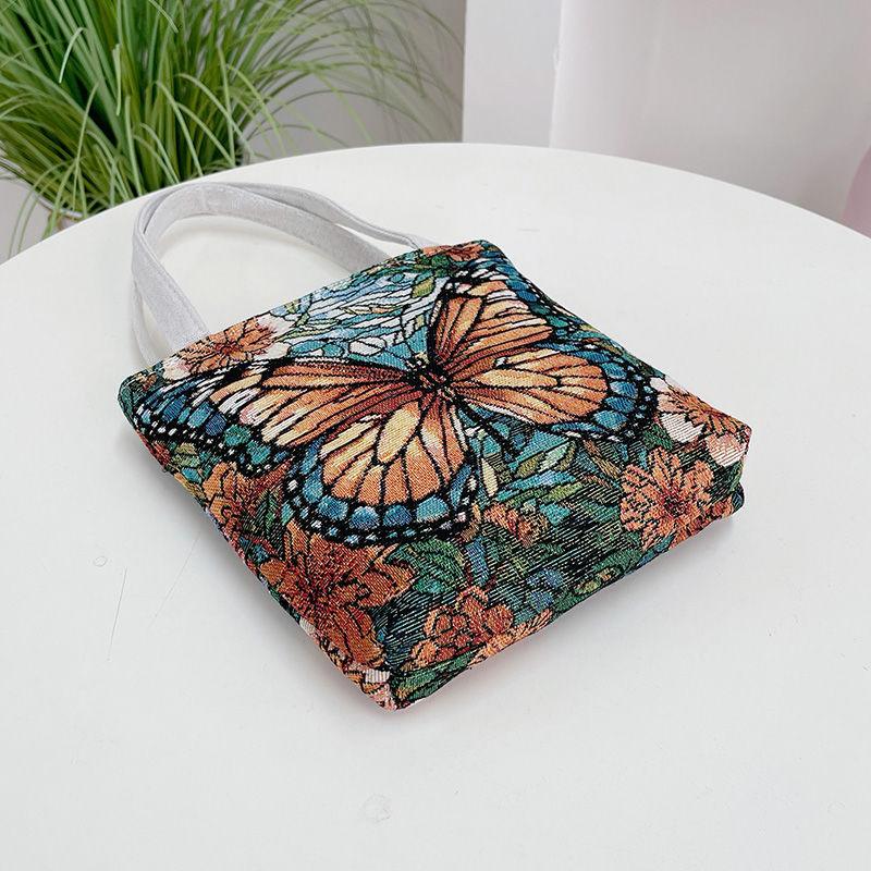 Süße Handytasche, Mini-Handtasche, künstlerische Canvas-Tasche, Jacquard-Stickerei, Bento-Tasche