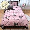 Sanrio Kuromi My Melody Midnight Mello Kuro Volume Ruffle 3 Piece Duvet Cover Set Pillowcase Sheet Duvet Cover Single SB-677-S