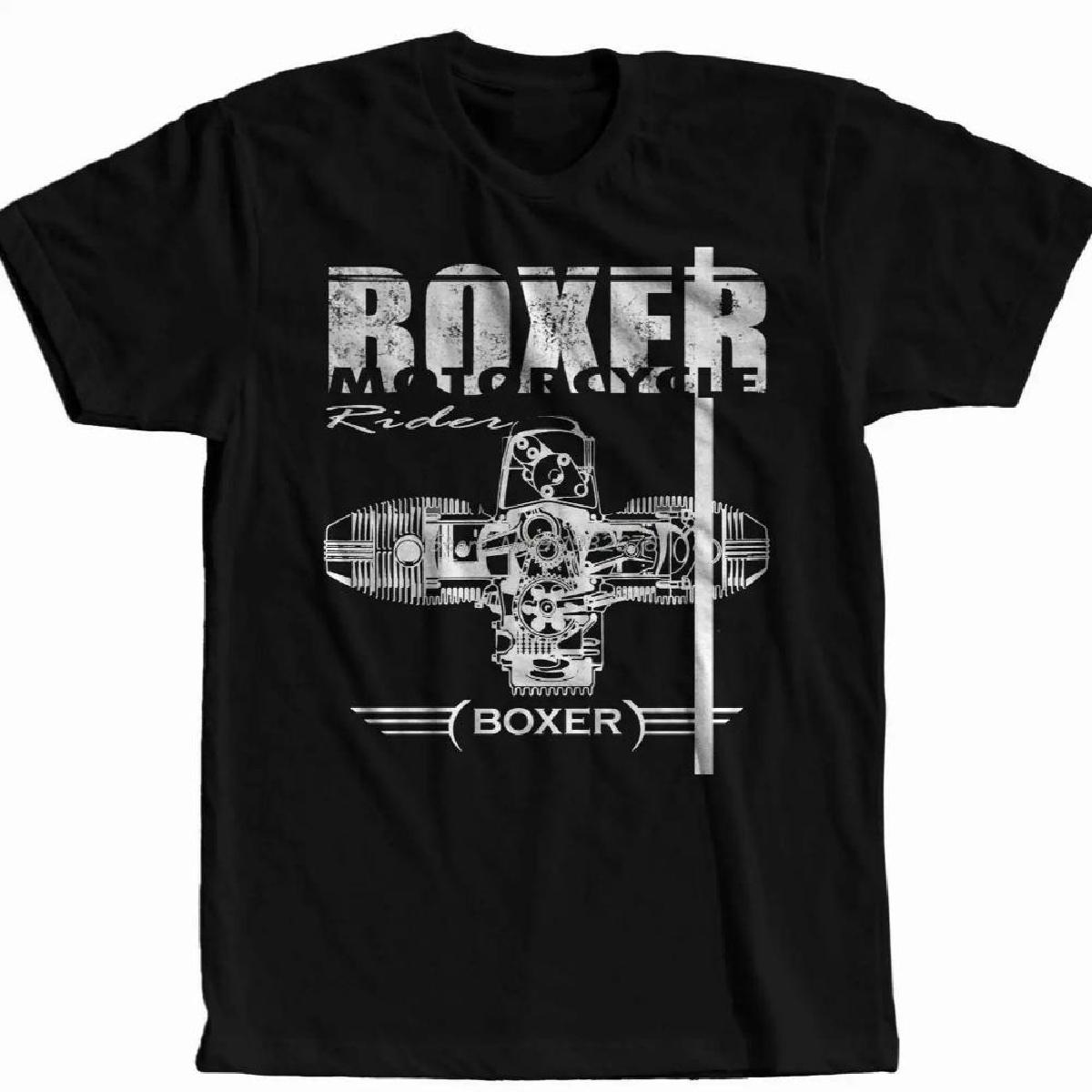 

Футболка Boxer Motorcycle Engine Motorrad Racing, модная повседневная футболка с коротким рукавом для мужчин, хлопковая футболка в уличном стиле в стиле Харадзюку XXXXXL чёрный