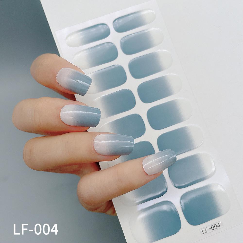 LF No-Bake Waterproof Gel Nail Stickers - Solid, Glitter, Color Block, Gradient Full Cover
