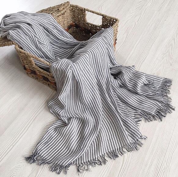 New Japanese Unisex Style Winter Modal Scarf Cotton Plaid and Stripe Design Long Women's Scarves Shawl Fashion Men Scarf