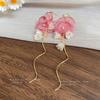Zircon pearl chiffon bud fringed ear hook spring and summer sweet temperament earrings niche high-end versatile earrings women