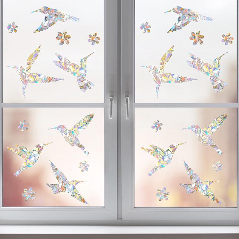 New Style Colorful Hummingbird Anti-Collision Window Sticker - Bird Protection and Bedroom Glass Decor.