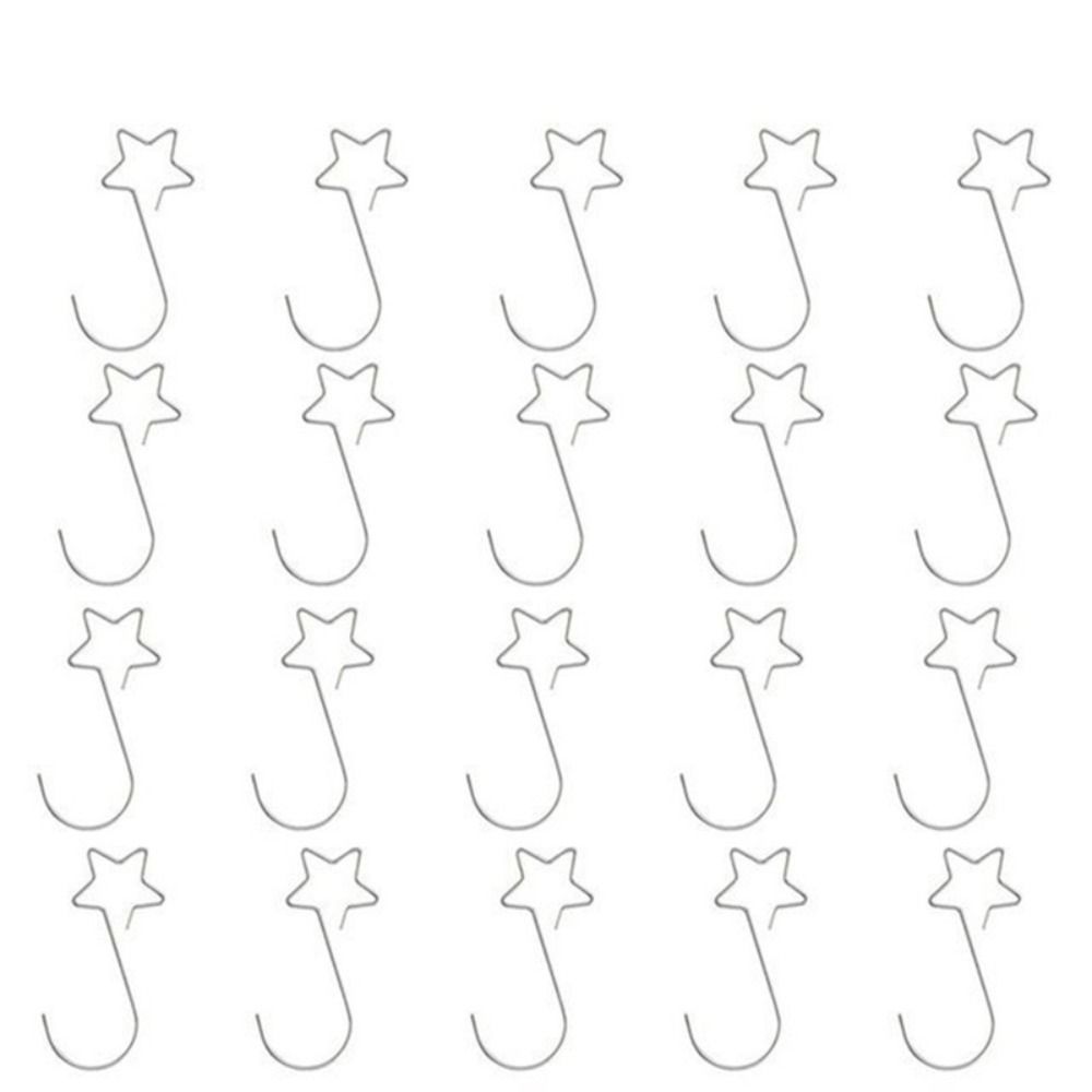 20Pcs/Pack Metal Xmas Tree Hanging Pendant Pentagram Shaped Xmas Wreath Hanger  New Year