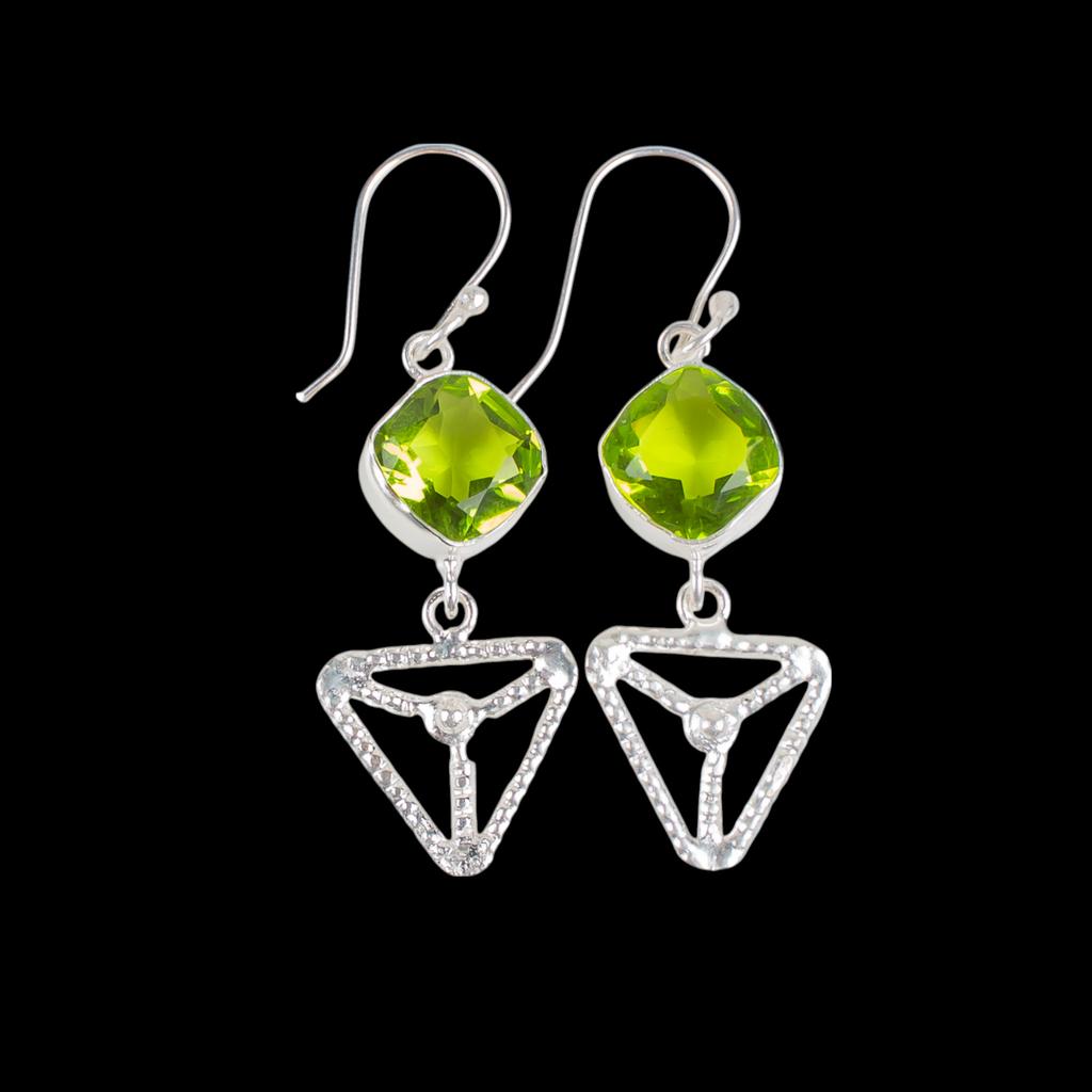Peridot Gemstone 925 Sterling Silver Jewelry Handcrafted Earrings 2.00" For Her EE-45-5