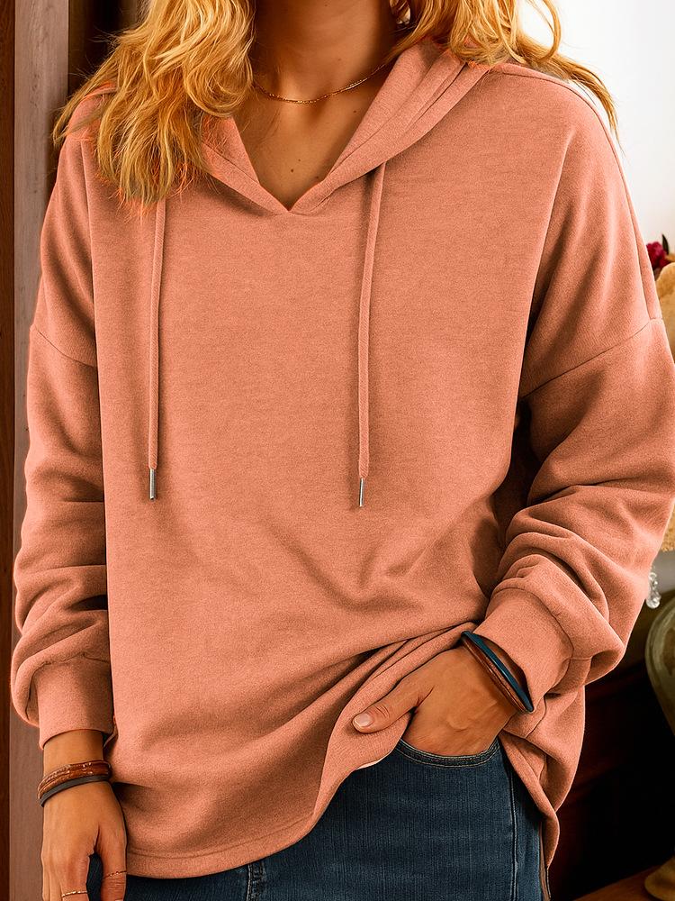 Casual Hooded Long Sleeve Pullover with Pocket Mesh Fabric Multicolour Womens Sweatshirt Daily Wear Comfortable Fit Trendy Versatile Style for Spring