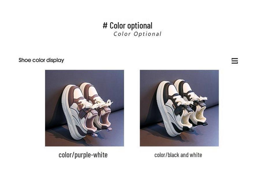 Kids' Leather Canvas Sneakers - Warm, Trendy, Three-Proof for Boys and Girls