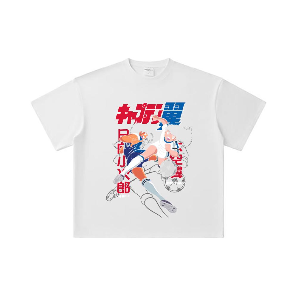 260 GSM Double Yarn 32 Count 100% Cotton Captain Tsubasa V2 Print Unisex Heavy Cotton T Shirt