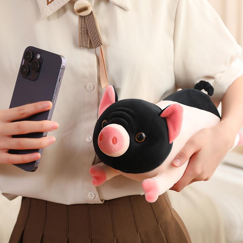 Simulation New Lying Little Fragrant Pig Plush Doll Pillow Pink Black Long Pig Plush Toy Home Decoration Gift For Girlfriend