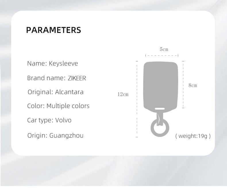 from Italy suede Car Key Case Cover For Volvo S60 S90 XC40 XC60 XC90 V60 V90 T6 T8 Car Keychain Protector Shell Accessories
