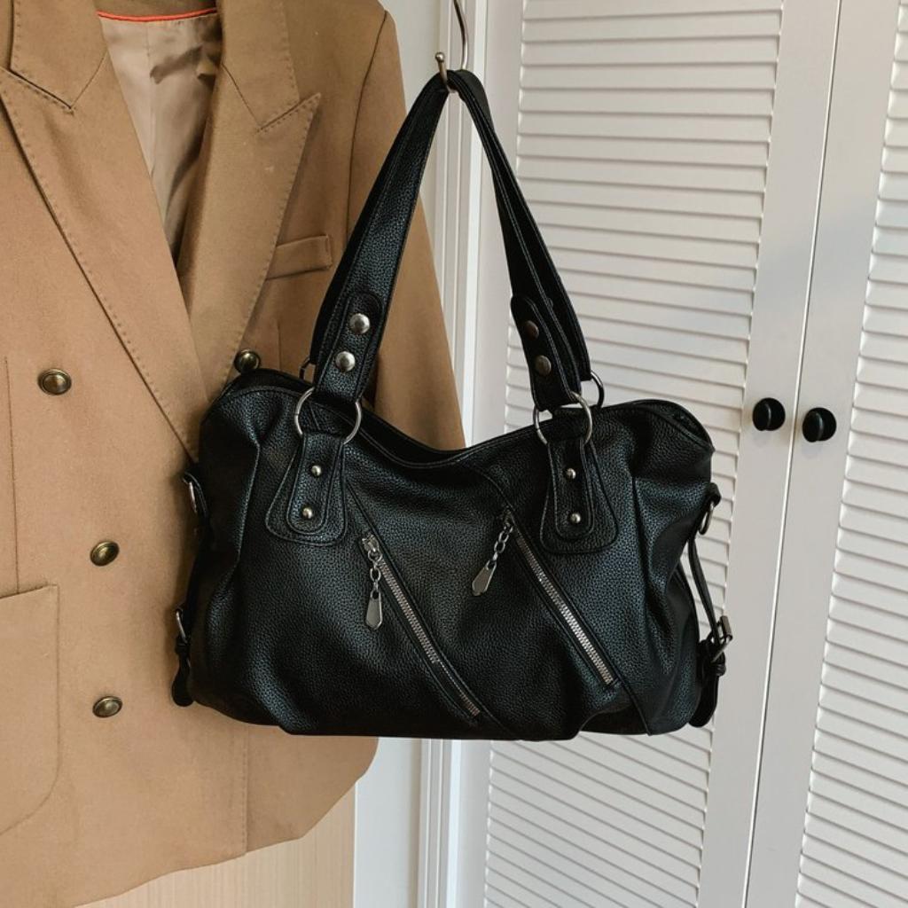 Xeie Thuk Handbag Women PU Leather Multi Pocket Daily Casual