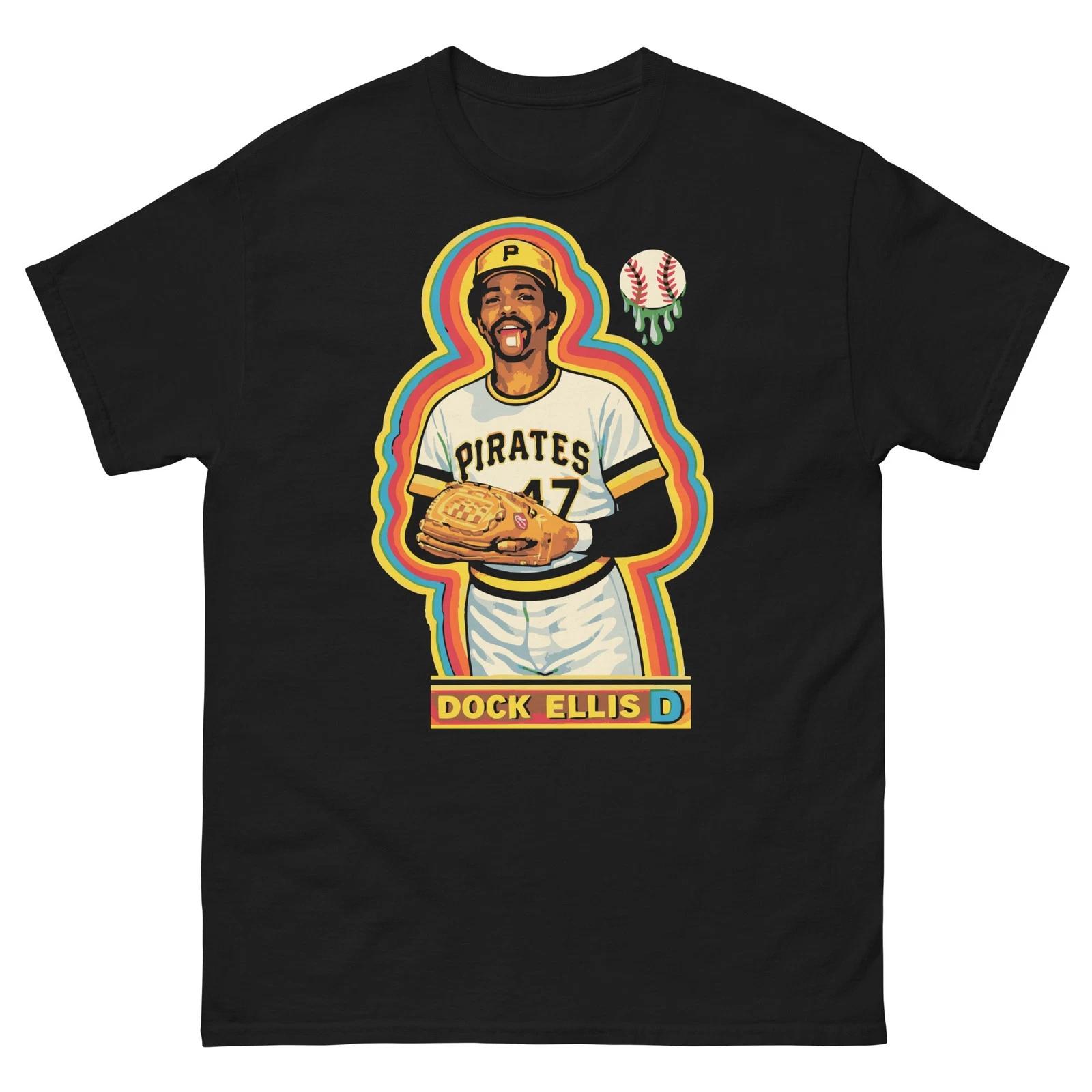 

Dock Ellis D Baseball Graphic 100% Cotton T-shirt Mens Tees Top Unisex classic tee S