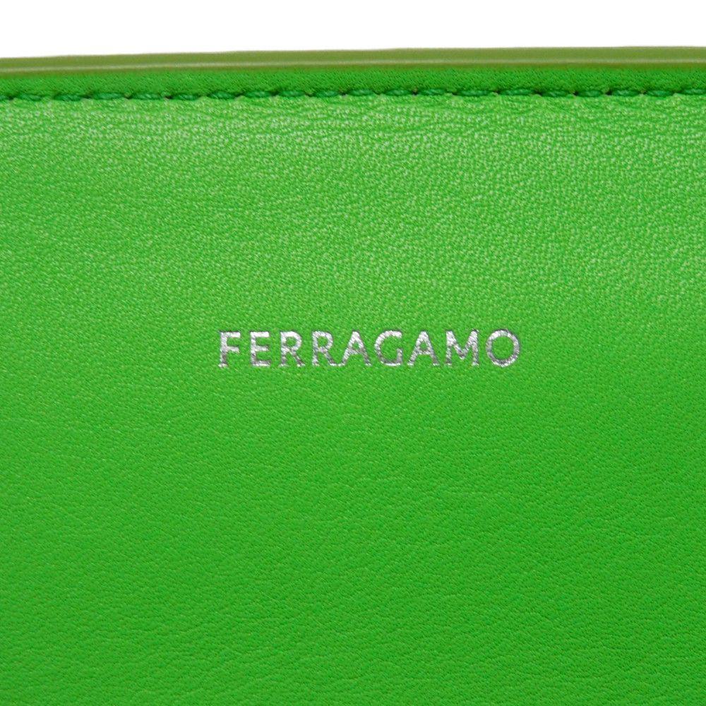 Used 9896 Logo Embossed Pouch 241390 7931, Foil Stamped, Light Green, Strap, Excellent Condition, New Logo, Lime,