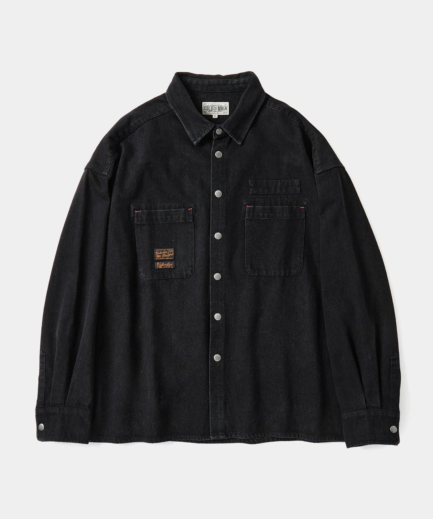 Columbia University Sl-Label Over-Fit Denim Shirts Black Denim Ubj/M