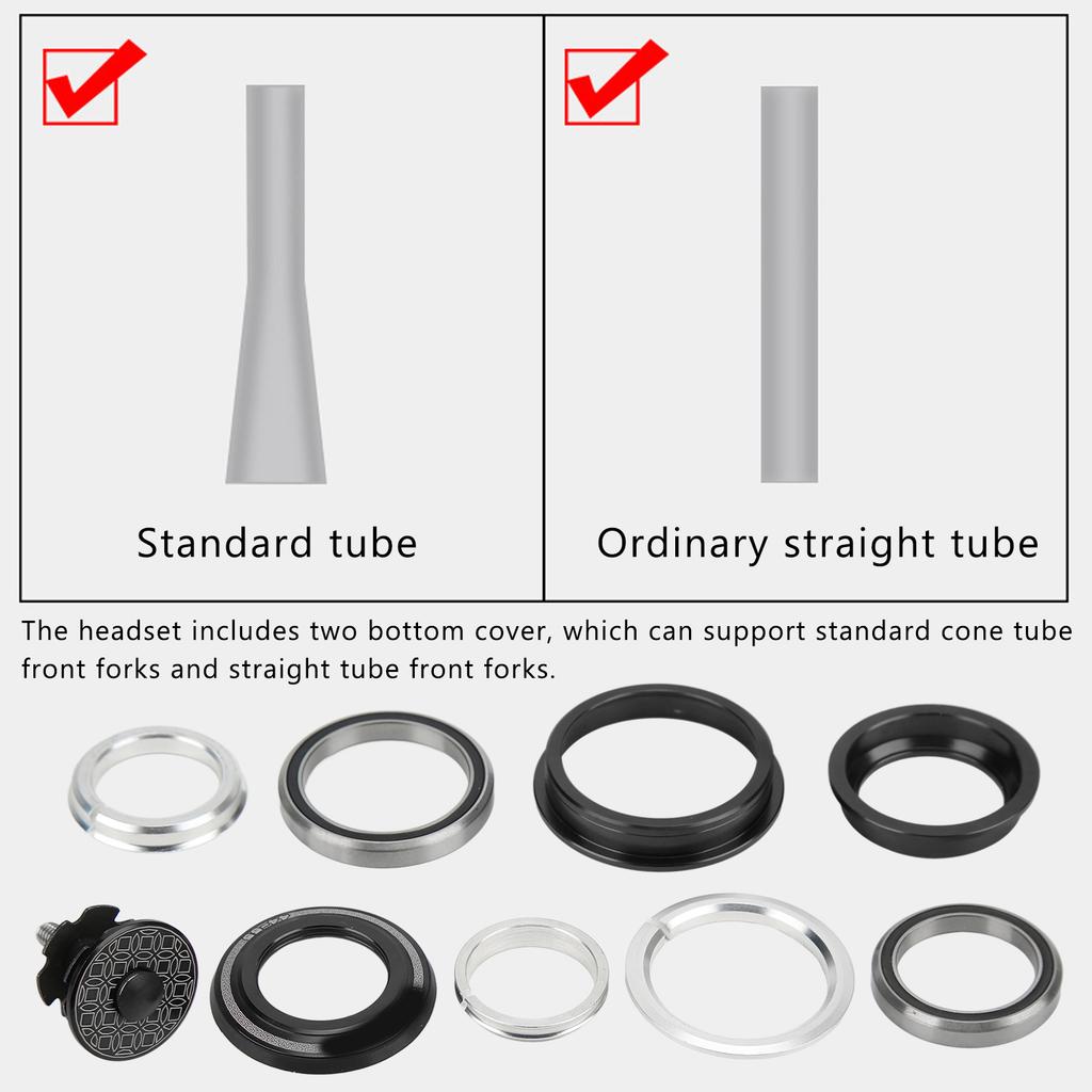 Bearing Headset Aluminum Alloy Mountain Bike Headset for Cone Straight Tube Fork