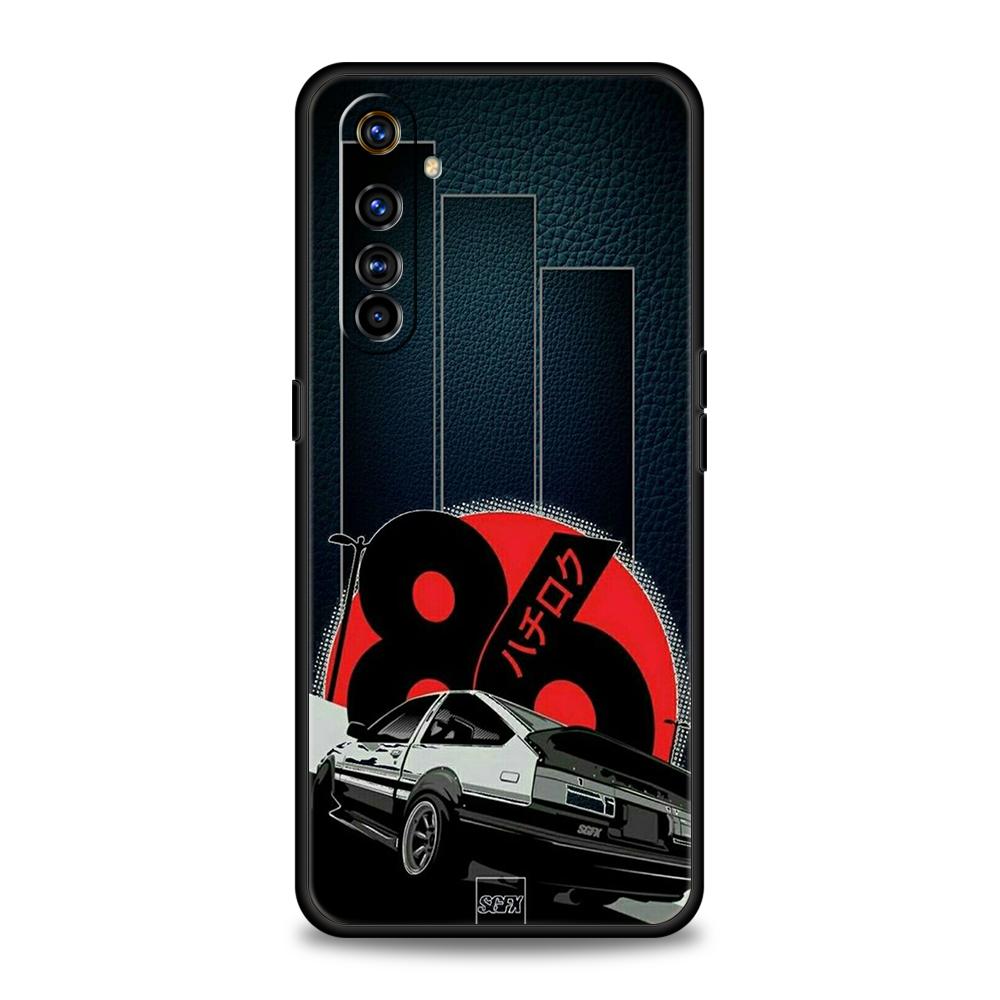 Initial D AE86 Phone Case for Realme 8 9 Pro Plus 8i 9i 6 7 GT2 C21 C25 C3 C11 11 Pro 5G Plus Shockproof Silicone Shell Capa Bag