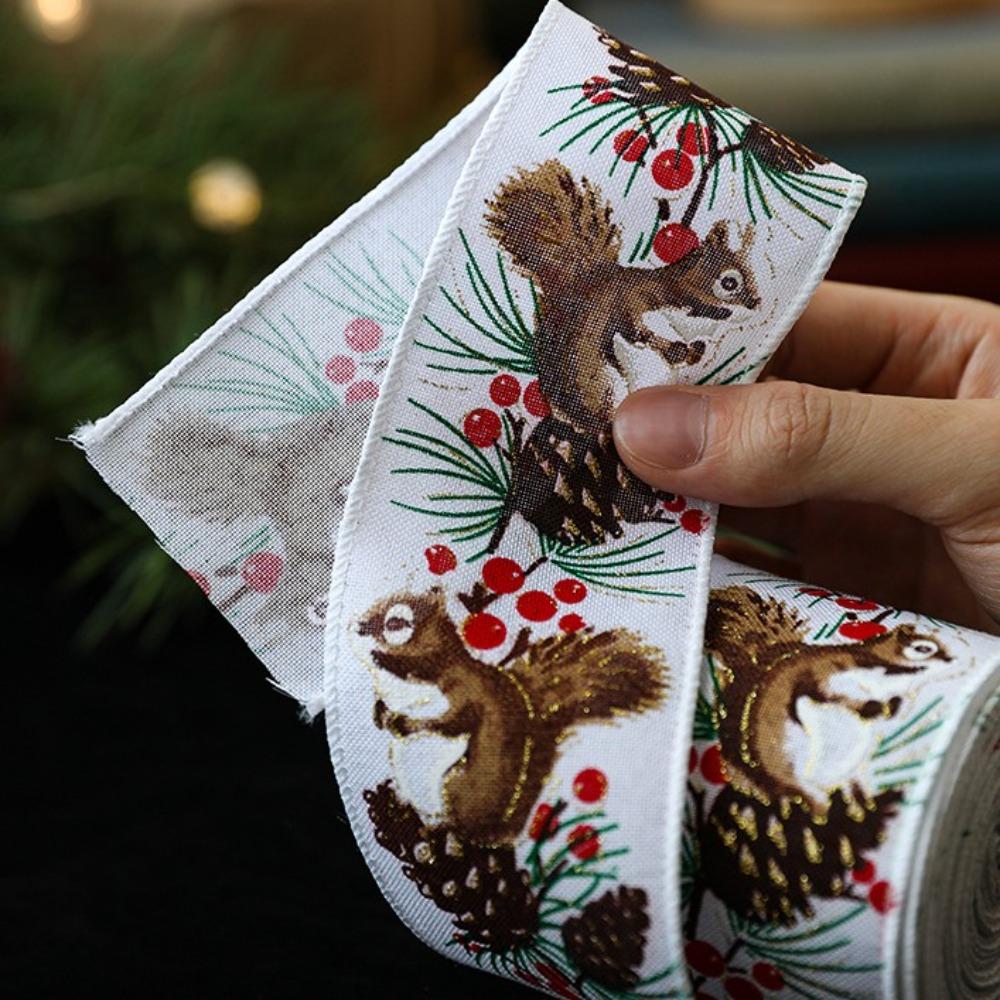 2M/Roll Gift Wrap Ribbon Xmas Gift Box Packing Strap Linen Christmas Ribbon  Gift Package