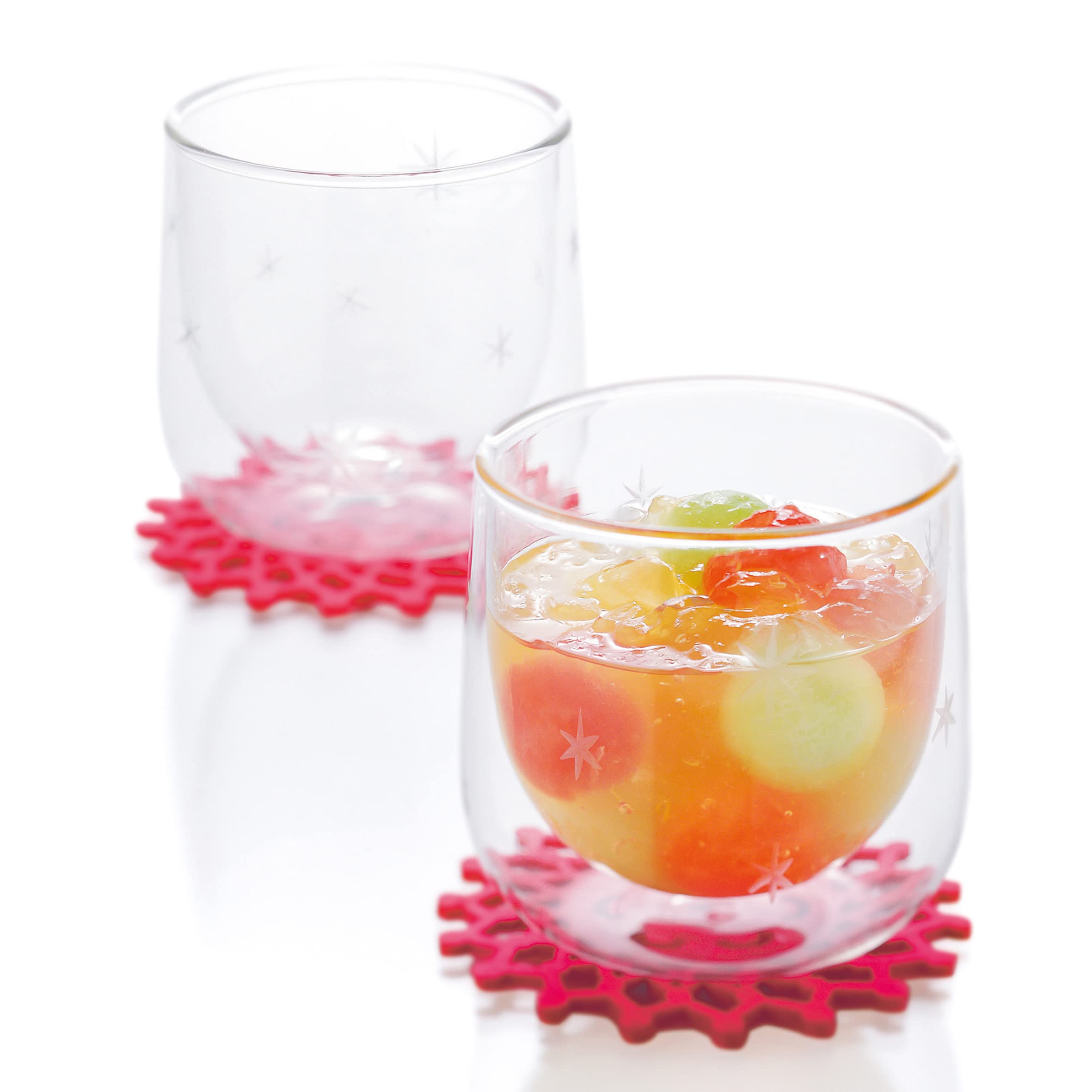 

Dolce duo Dessert Keeps Drinks Hot or Cold Gift Set Double-Walled Glass, 300ml, Double-Walled, Heat-Resistant, (Coaster Included), (ST-1639)