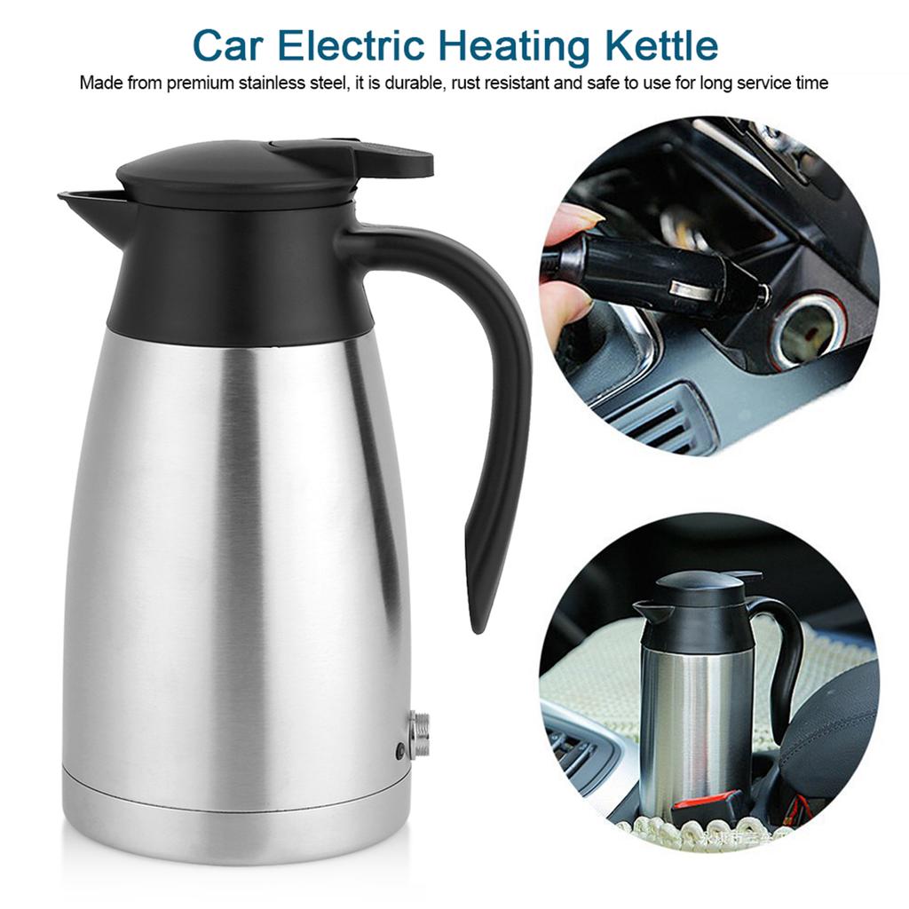 Bollitore Elettrico da Auto 12V 1000ml in Acciaio Inossidabile, Resistente alla Ruggine, Luce Indicatrice, Silicone per Uso Alimentare