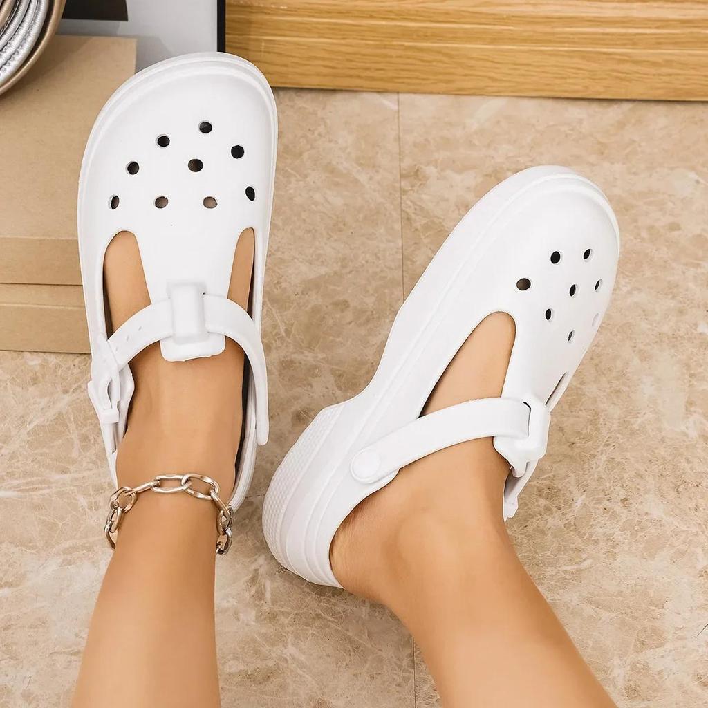 2025 Nouvelles Chaussures Sabots Mary Jane Chaussures Décontractées pour Femmes Sandales de Plage d'Intérieur Extérieur à Bout Ouvert Enfiler EVA Confortables Pantoufles pour Dames