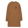 New MLB Old Flower Long Sleeved Dresses Women's Khaki 3FOPM0124-43BGD