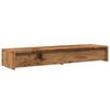 Dual Monitor Stand with Drawers Rustic Wood Look 100 X 27 X 15 Cm