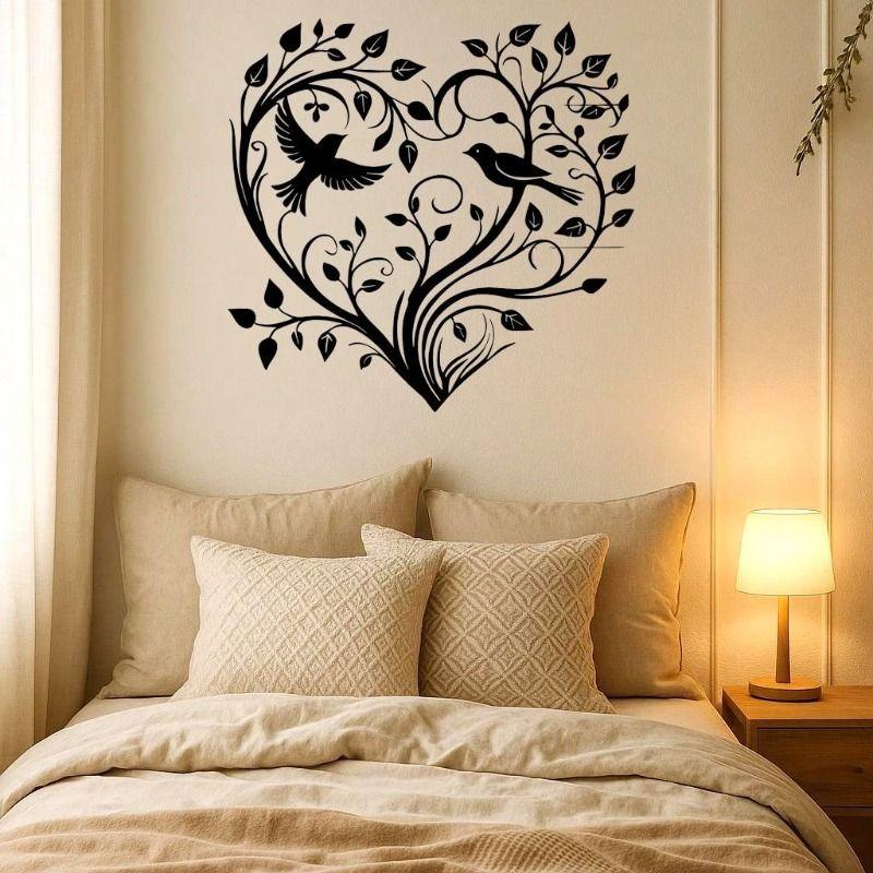 Metal Wall Art Tree with Birds and Heart Home Decor