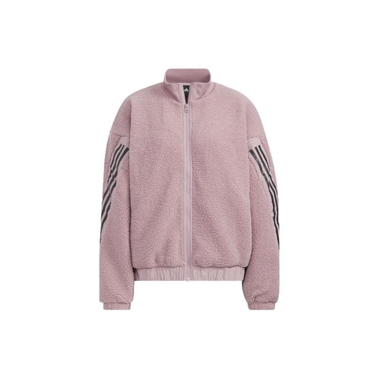 (WMNS) adidas Contrasting Colors Stripe Splicing Sports Jacket Purple Pink Women s HM7457 XS