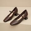 Women's High Heels French Retro Mary Jane Shoes Women's Spring Summer New Simple Small Leather Shoes Flat Bottomed Women's Shoes